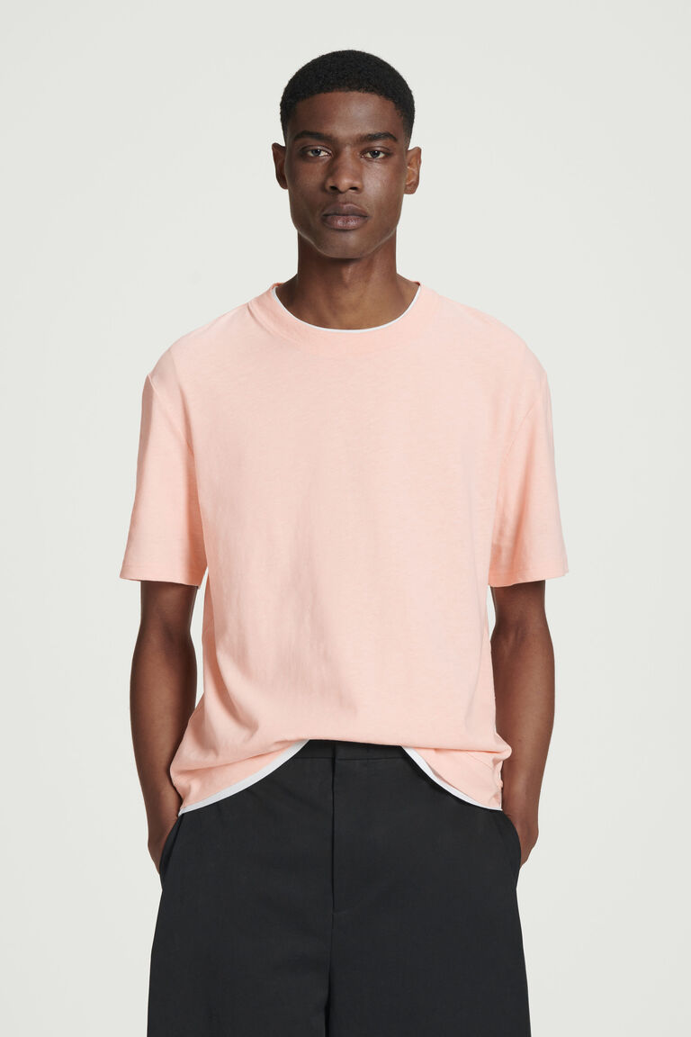 RELAXED SLUBBED COTTON-LINEN T-SHIRT