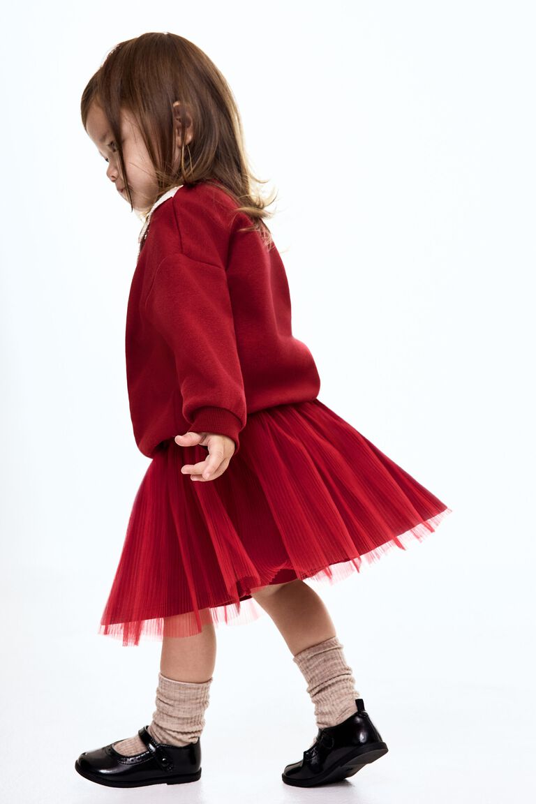 Plissé tulle skirt