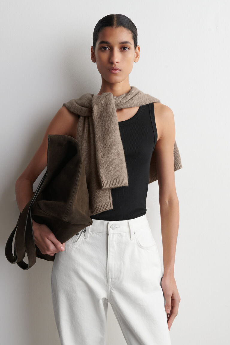 RIBBED COTTON TANK TOP