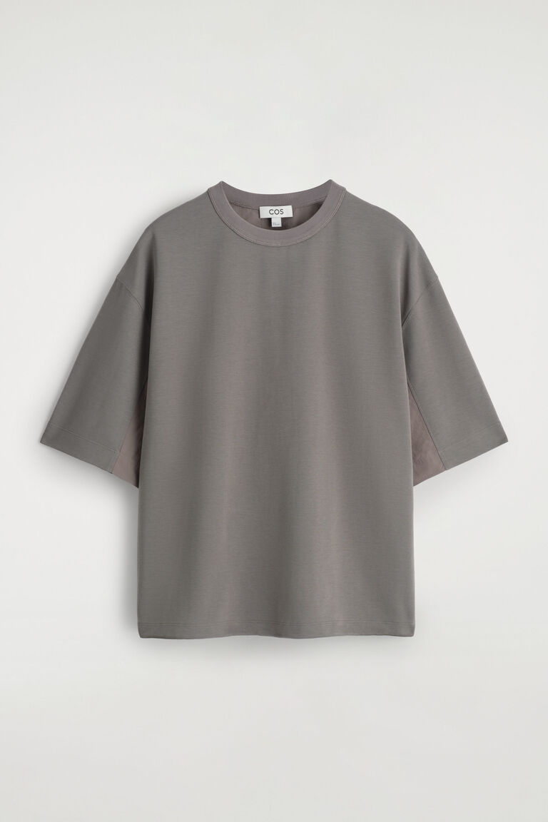 OVERSIZED PANELLED DRAWSTRING T-SHIRT