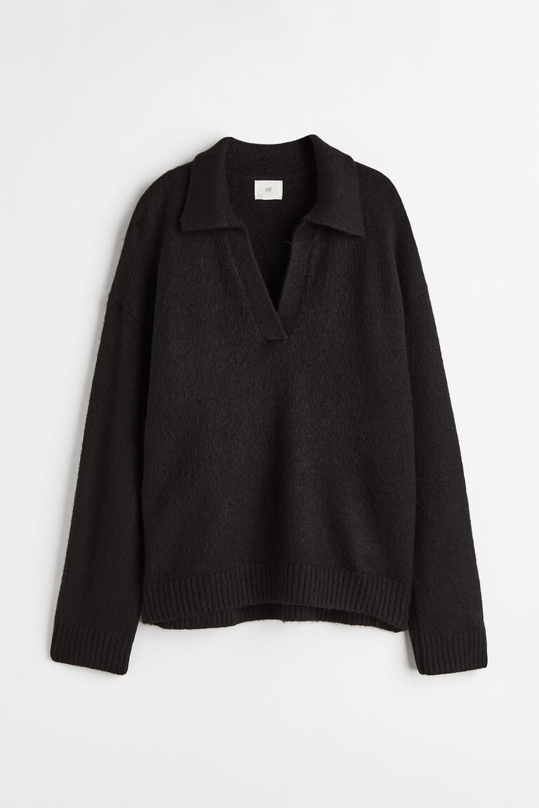 Fineknit collared jumper