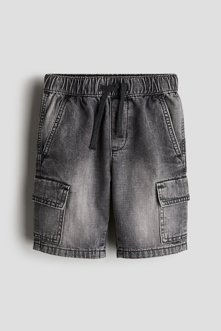 Denim cargo shorts