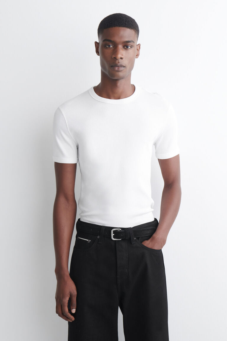 SLIM RIBBED COTTON T-SHIRT
