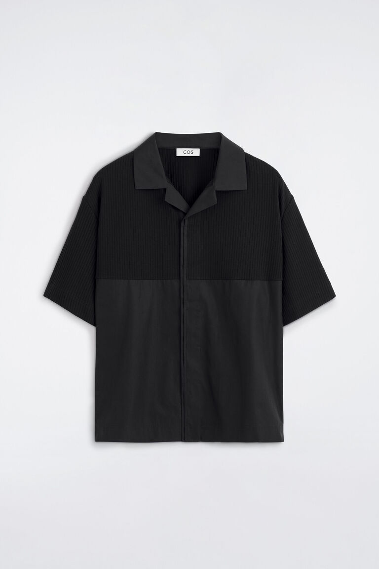 เสื้อเชิ้ตผ้าคอนทราสต์ดีไซน์สบาย