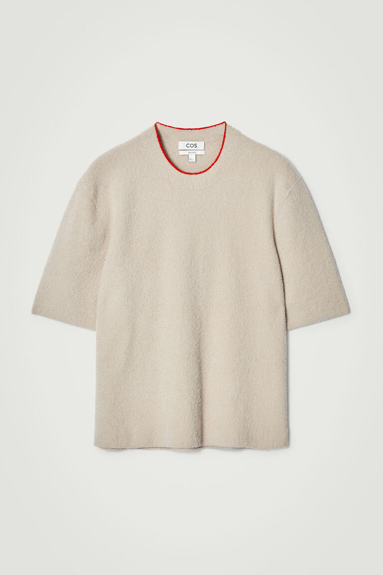 BOUCLÉ-KNIT CREW-NECK T-SHIRT