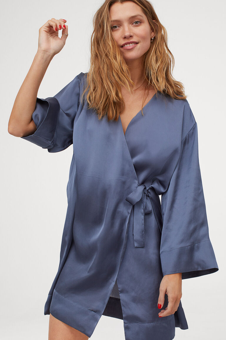 Satin dressing gown