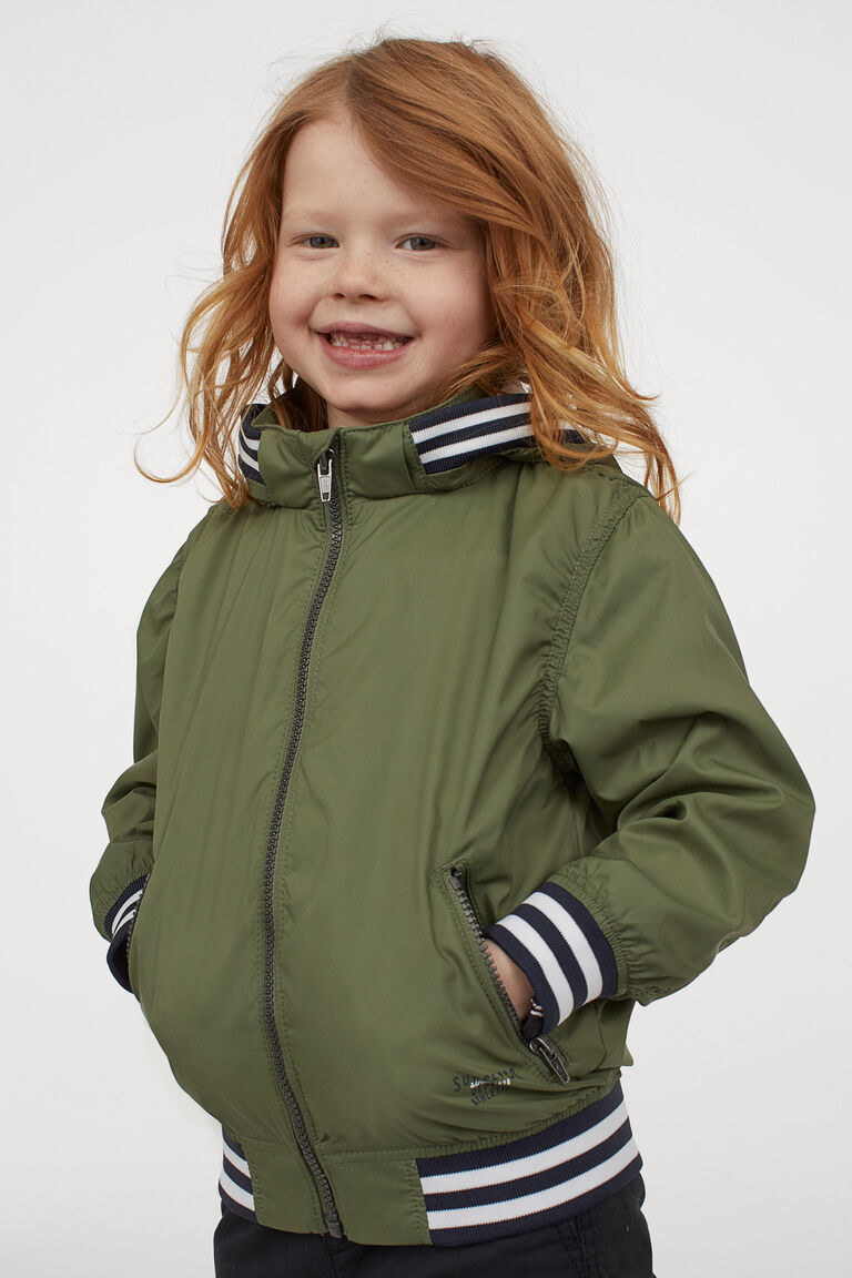 Jerseylined nylon jacket