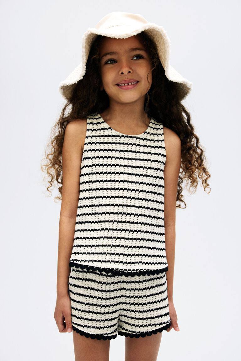 Textured-knit vest top