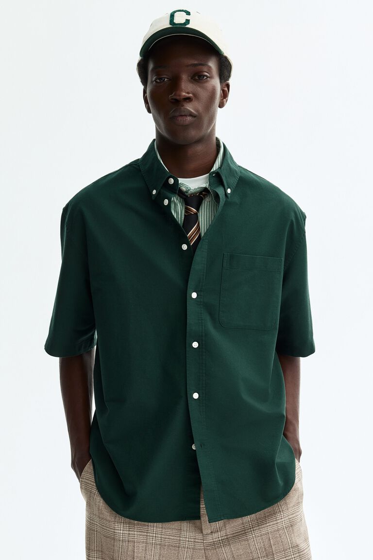 Relaxed Fit Short-sleeved Oxford shirt