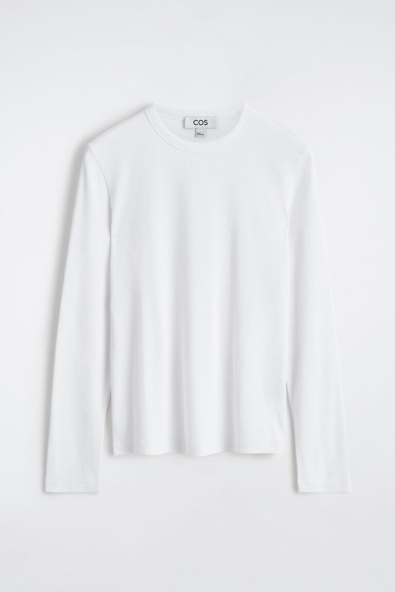SLIM RIBBED COTTON LONG-SLEEVED T-SHIRT