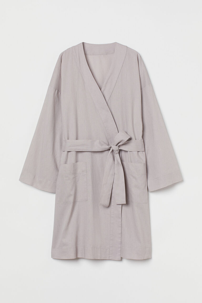 Linenblend dressing gown