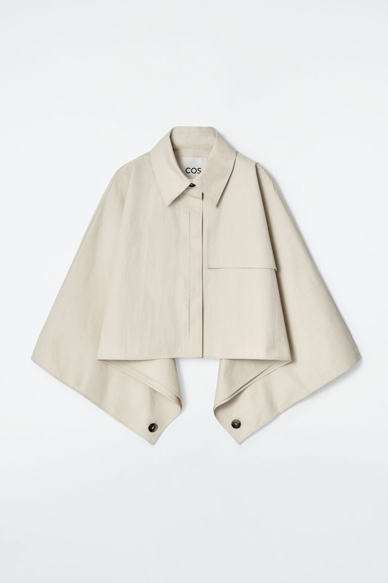 OVERSIZED CROPPED TRENCH COAT CAPE