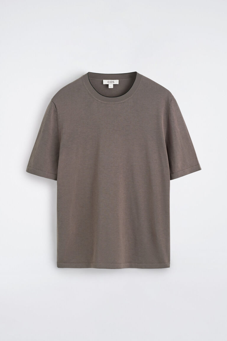 CONTRAST-TIPPED SILK-COTTON T-SHIRT