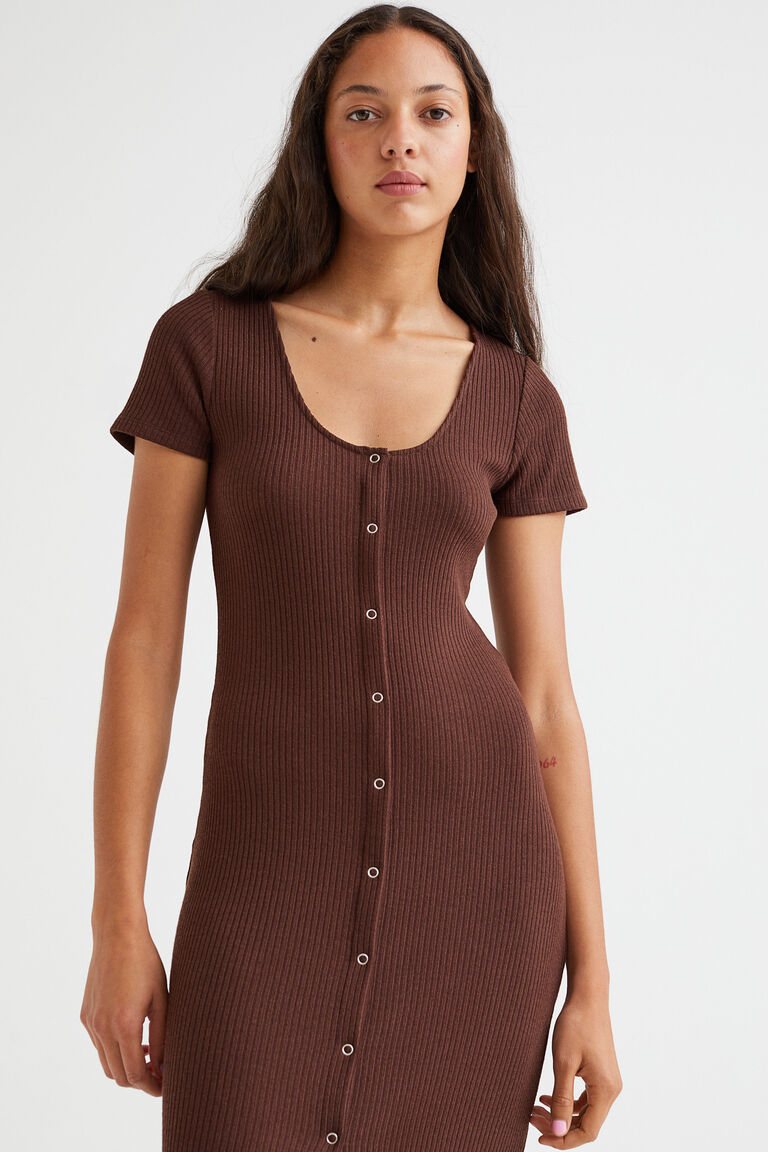 Chemisier Dress With Ribbing