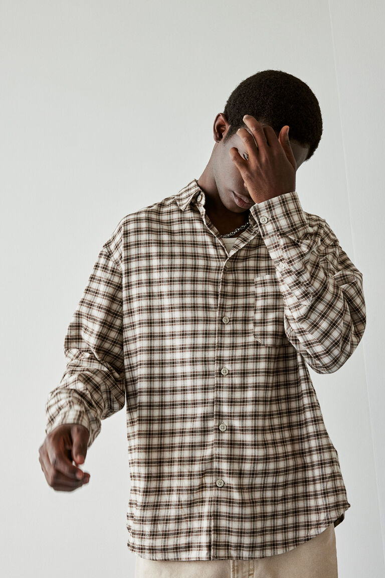 【2plan】Doze loose fit check shirt Loose Fit Shirt