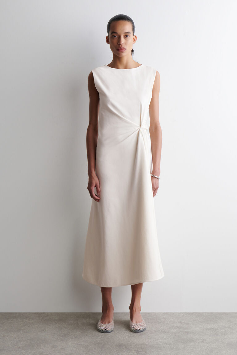 TWIST-DETAIL MIDI DRESS