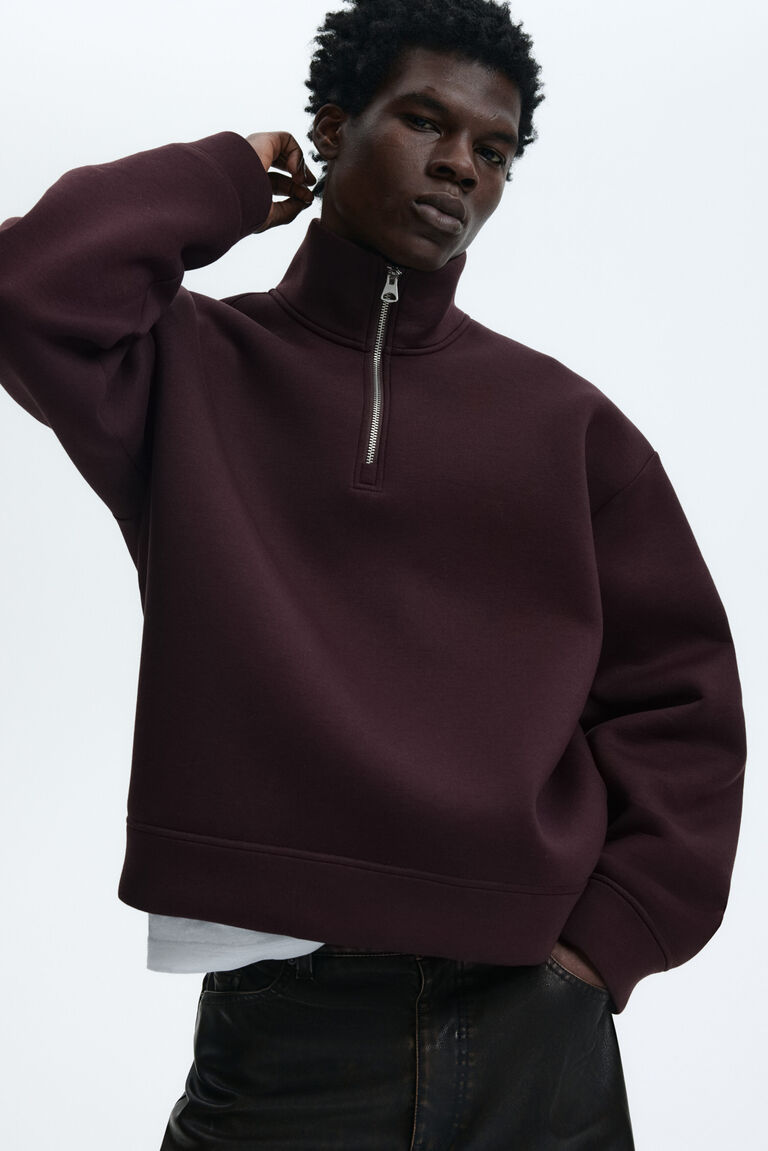 Loose Fit Zip-top scuba sweatshirt Loose Fit Zip-top scuba sweatshirt