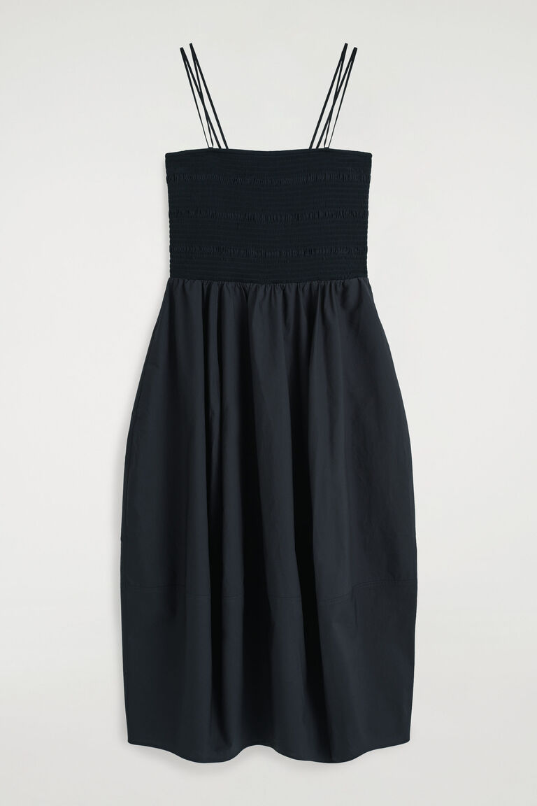 SMOCKED MIDI DRESS