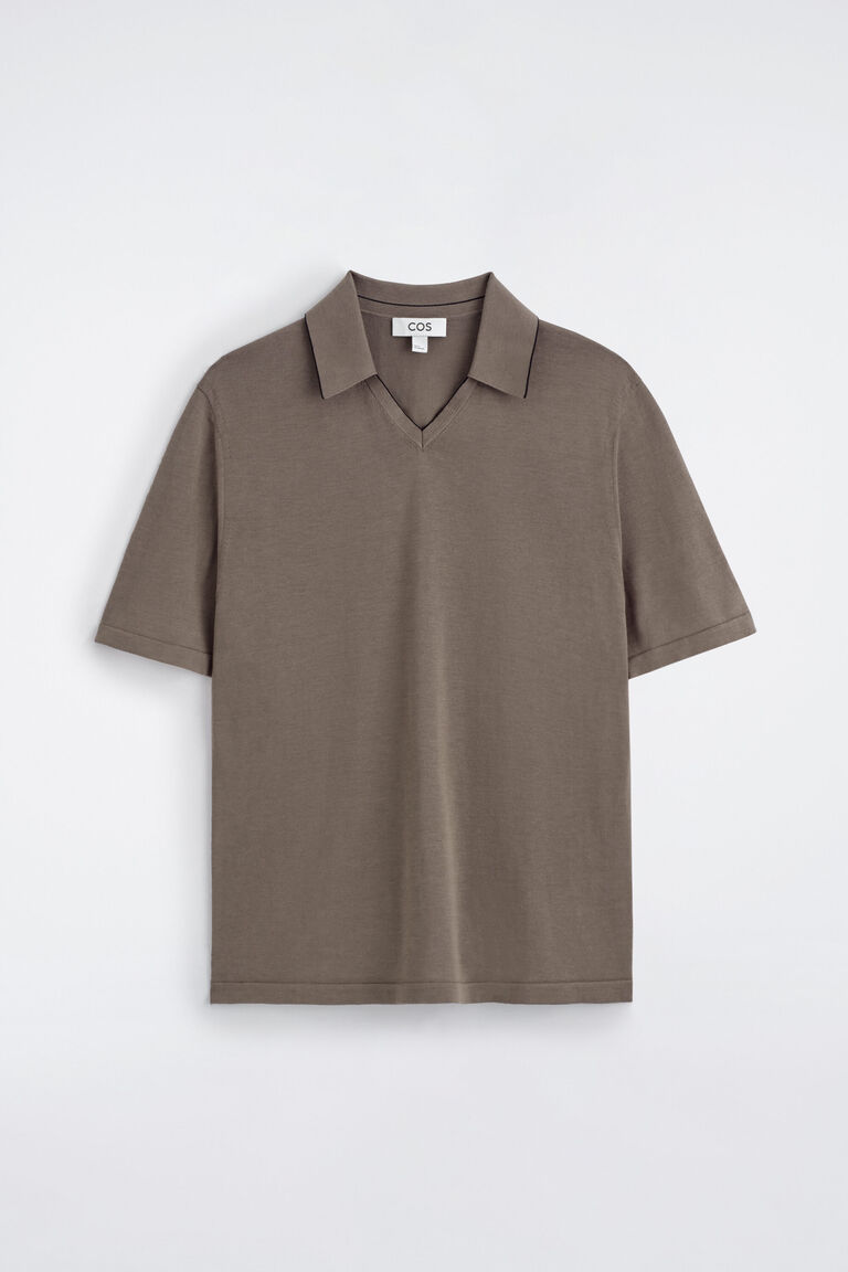 CONTRAST-TIPPED SILK-COTTON POLO SHIRT