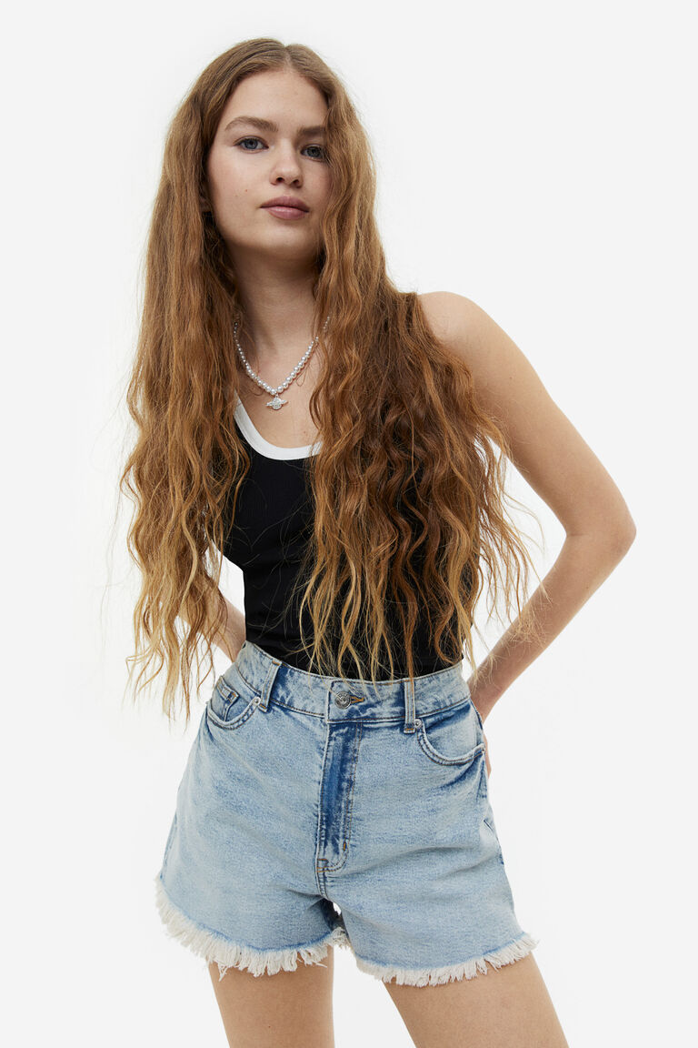 Herlipto 懐かし High-waisted Denim Effect Skirt 