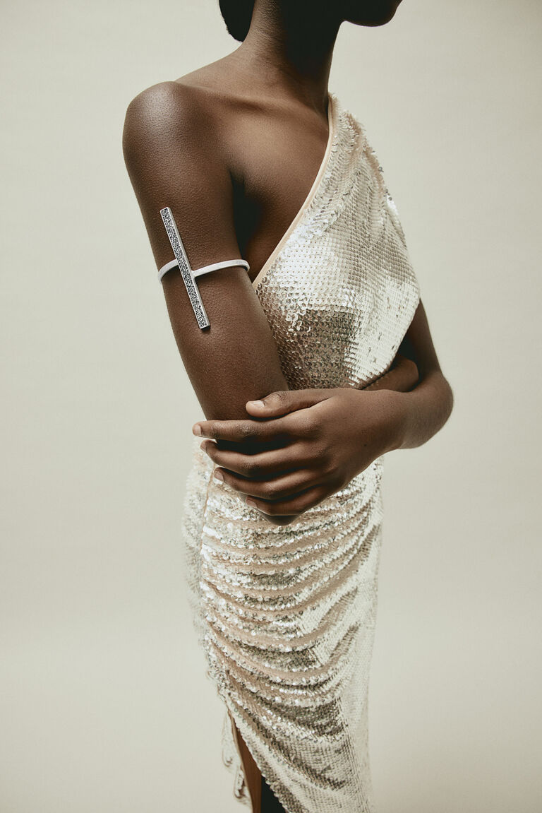 Rhinestoneembellished arm cuff