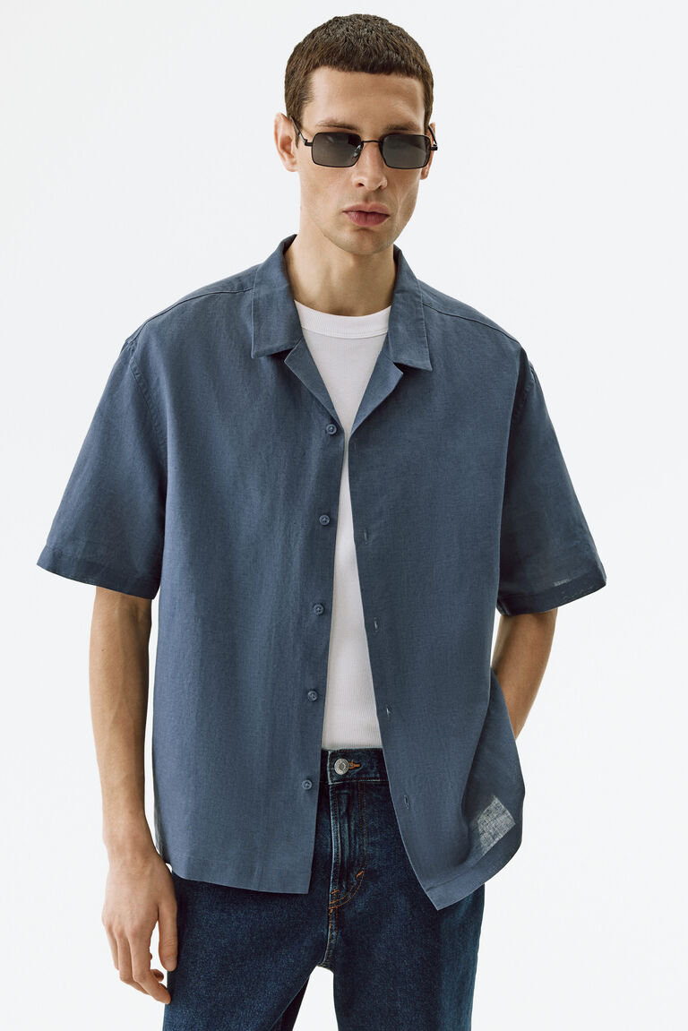 Relaxed Fit Linen-blend resort shirt