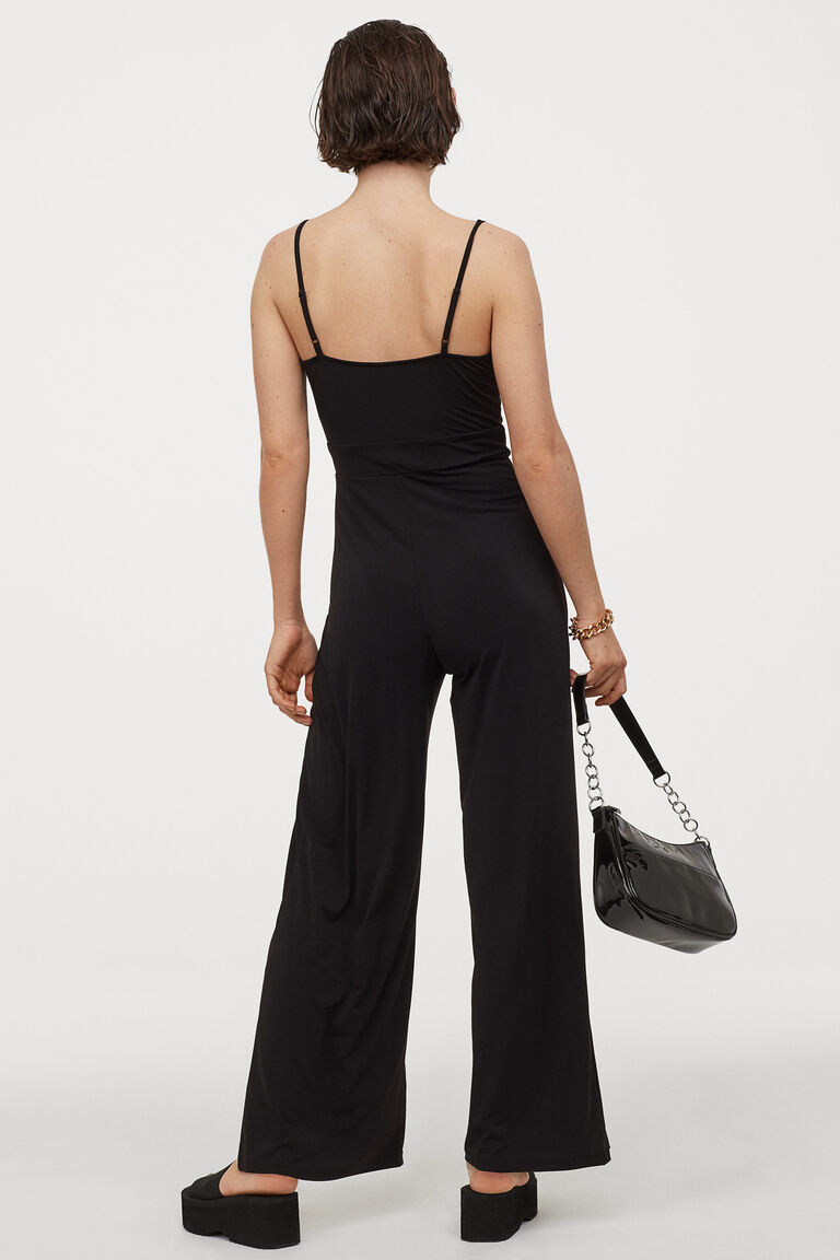 Vneck jersey jumpsuit