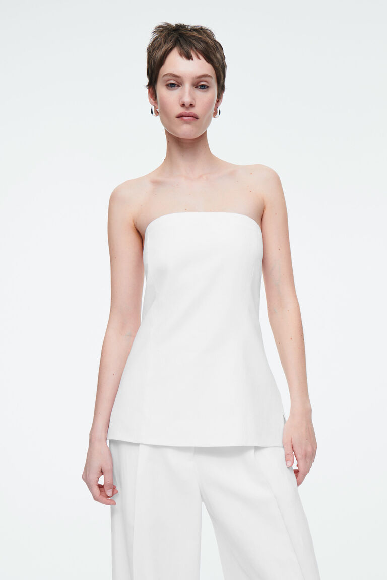LINEN BUSTIER TOP