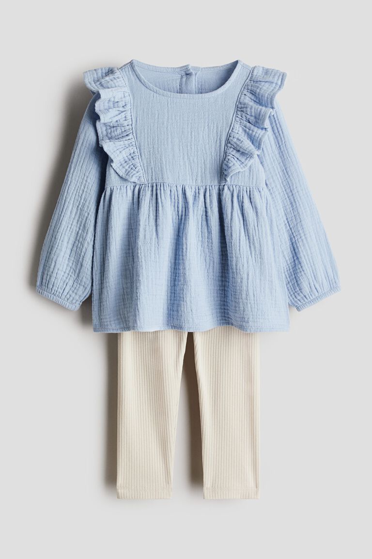 2-piece blouse and leggings set