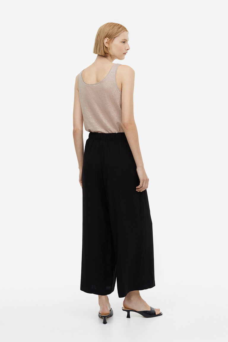 P.B.P - CURVED CUT TROUSERS - BLACK