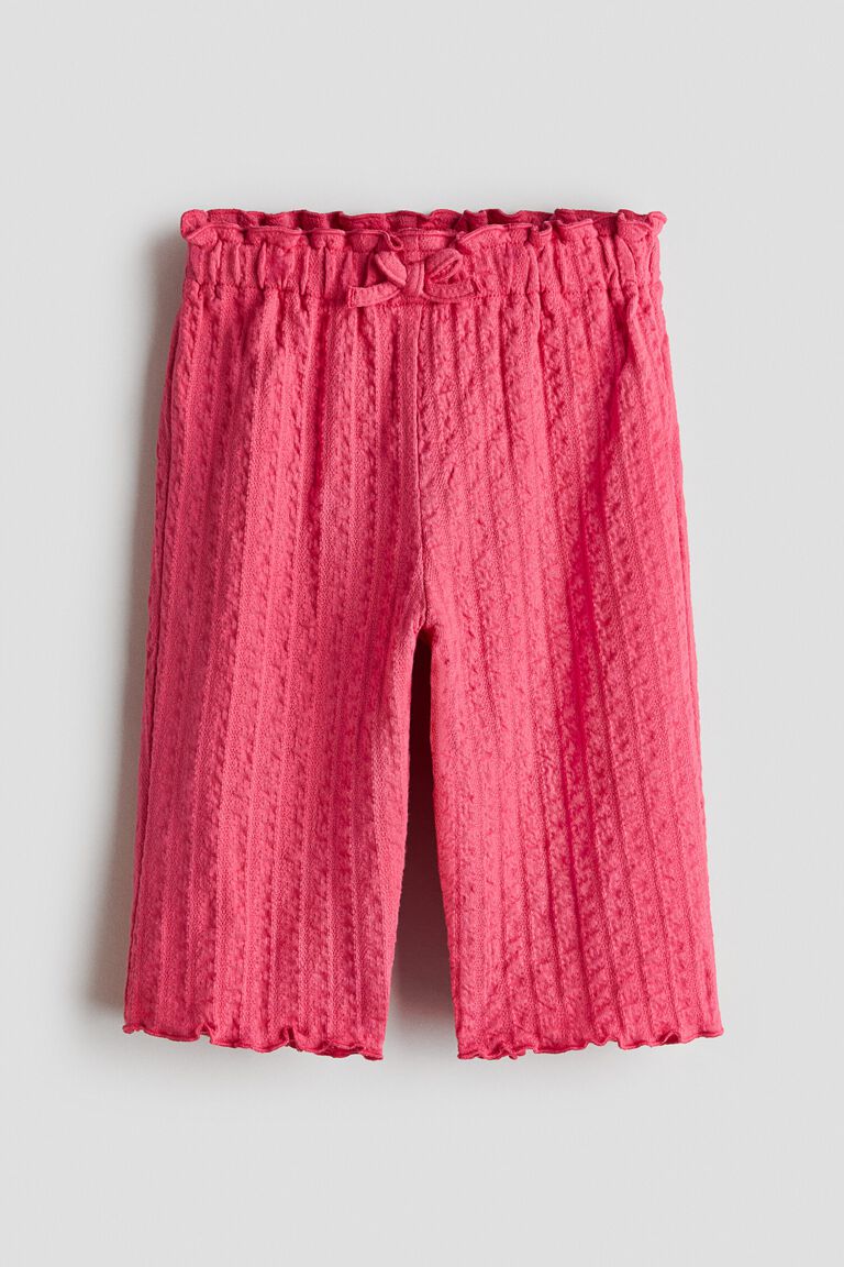 Textured jersey trousers