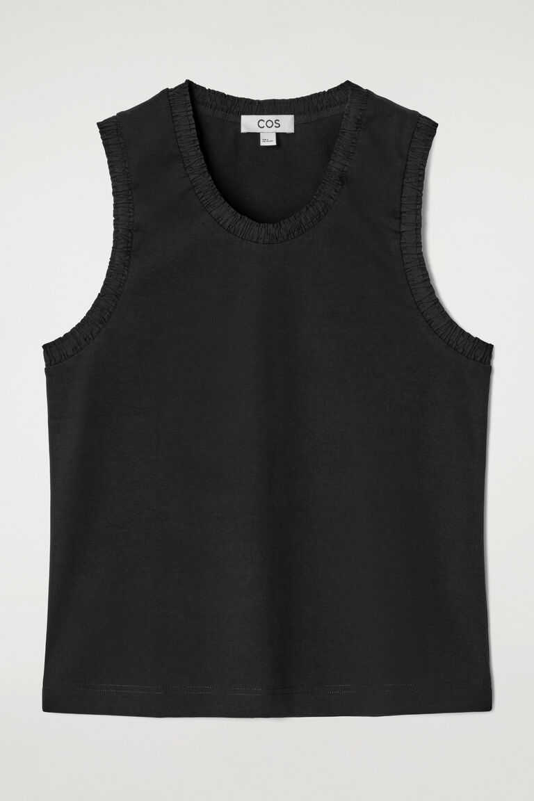 GATHERED COTTON TANK TOP