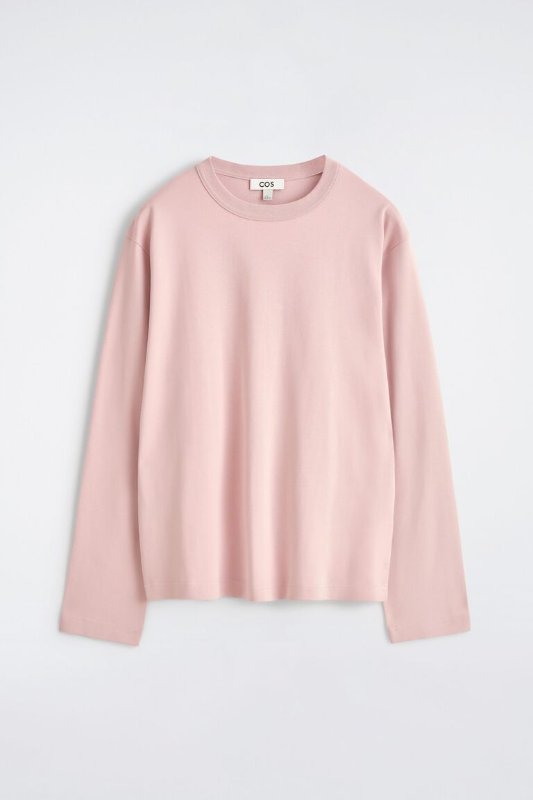 RELAXED JERSEY INTERLOCK LONG-SLEEVED T-SHIRT
