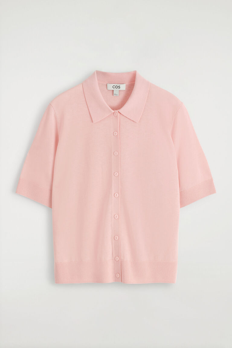 MERINO WOOL-BLEND POLO CARDIGAN