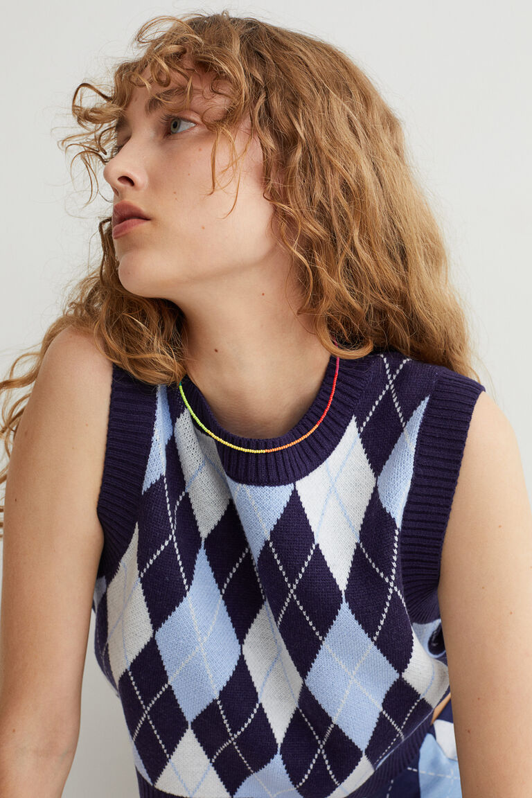 Cropped sweater vest