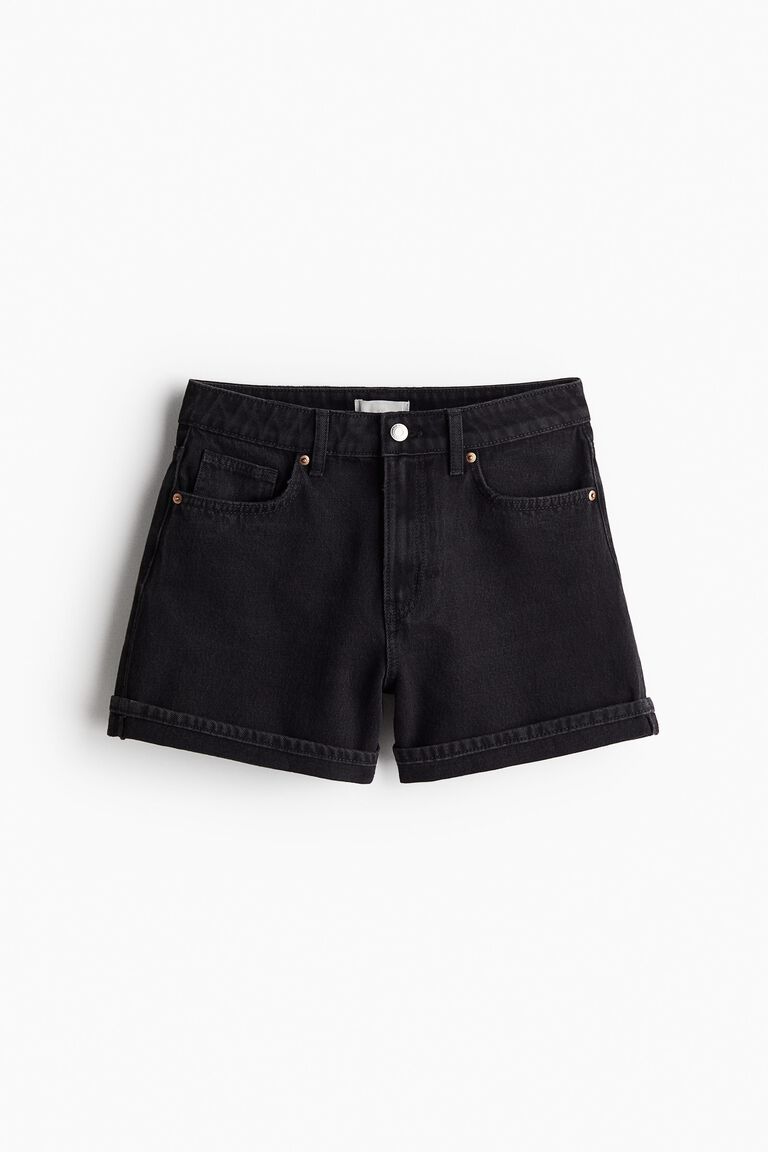 H&m High Waisted Black Bermuda Shorts H&M Hi Waisted Paper Bag
