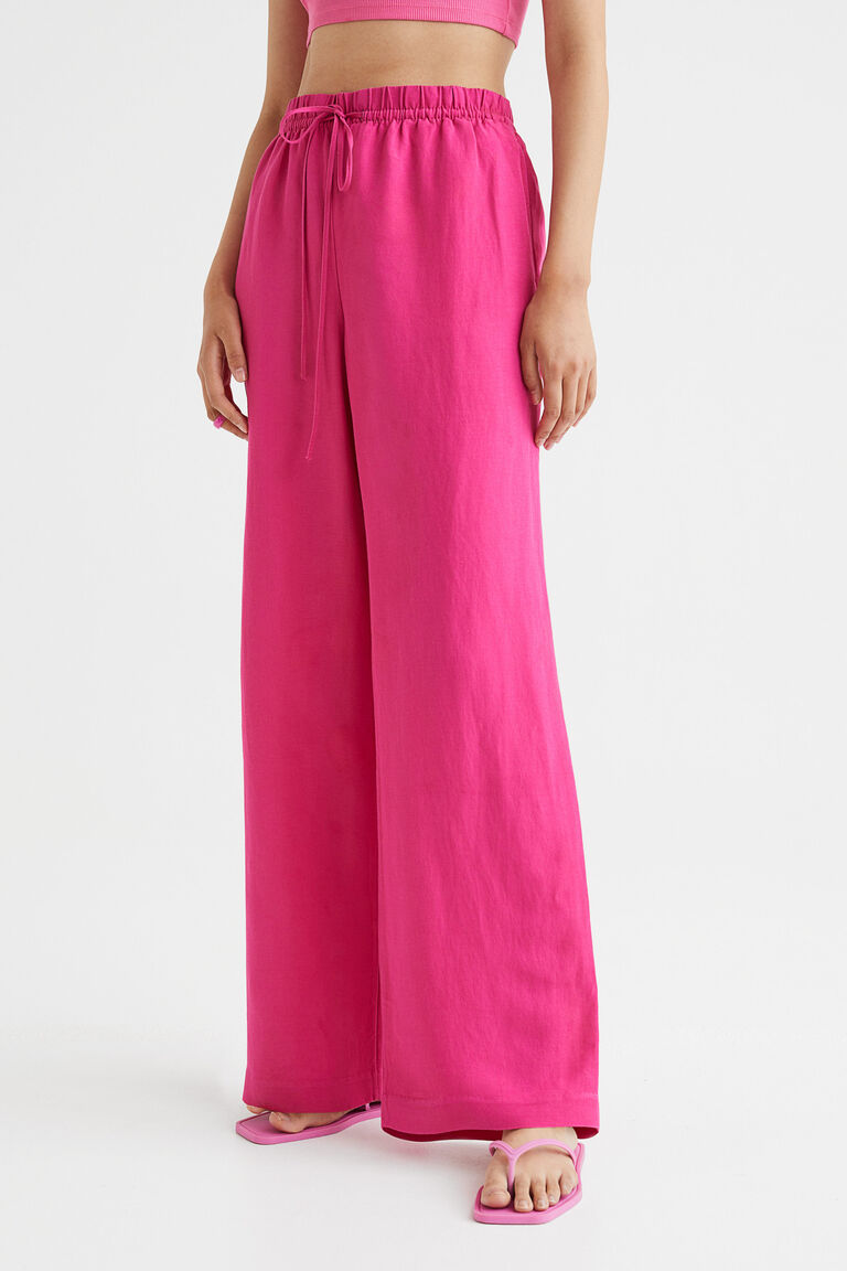 Wide linenblend trousers