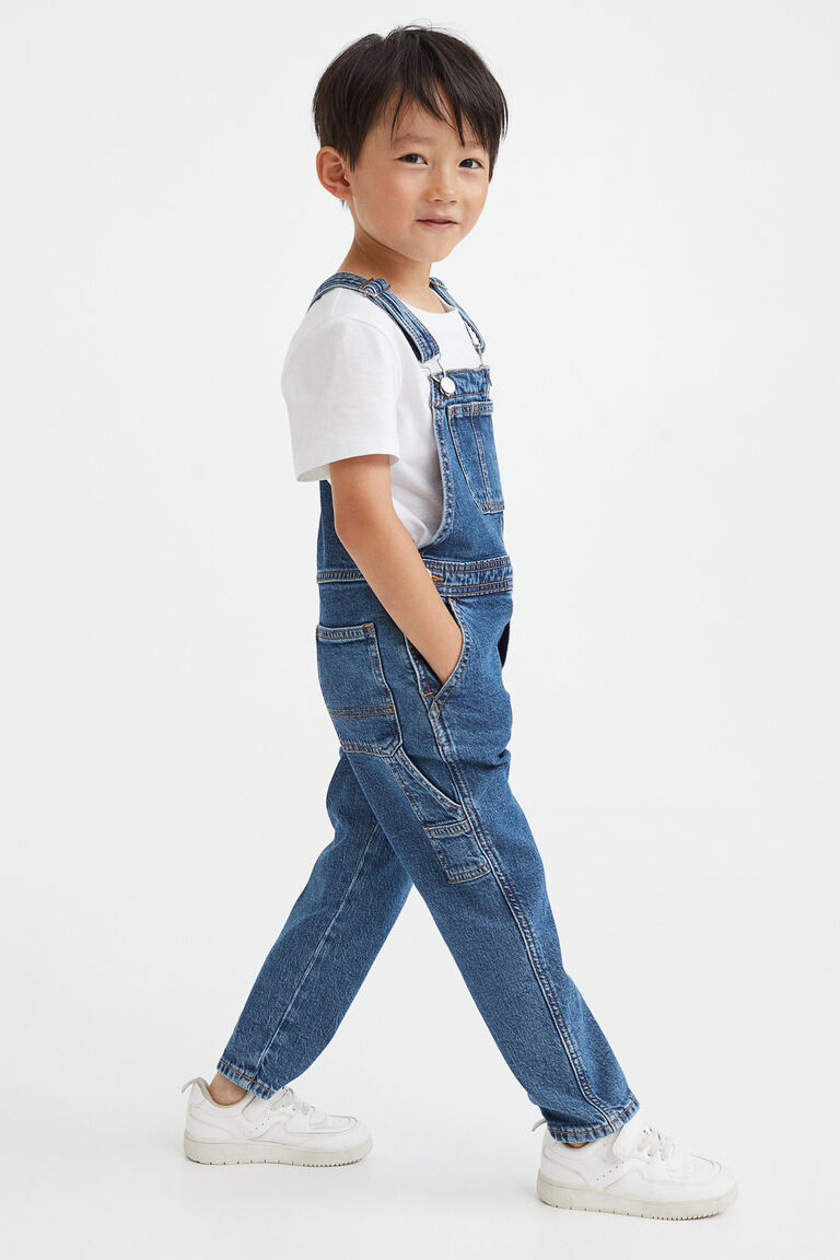 Cotton denim dungarees