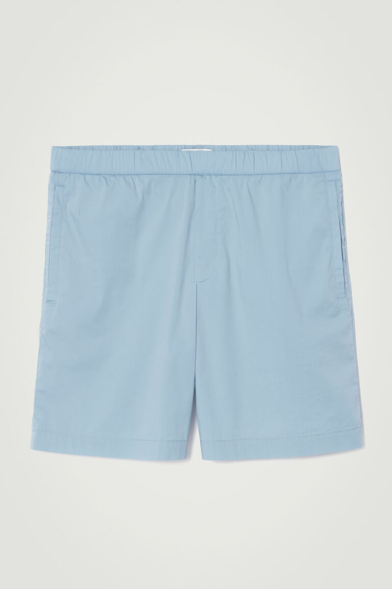 ELASTICATED COTTON-BLEND SHORTS