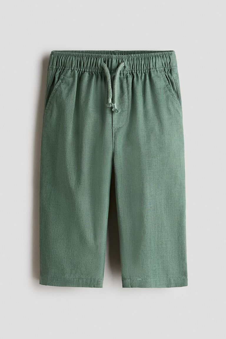 Linen-blend trousers