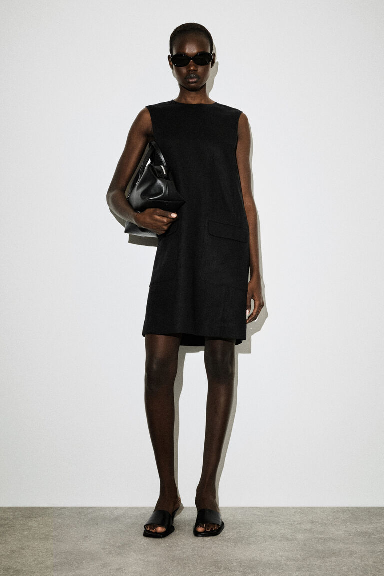 LINEN MINI SHIFT DRESS
