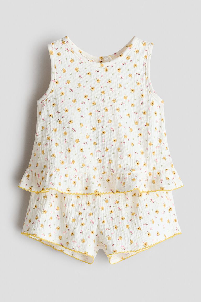 2-piece crinkled cotton set