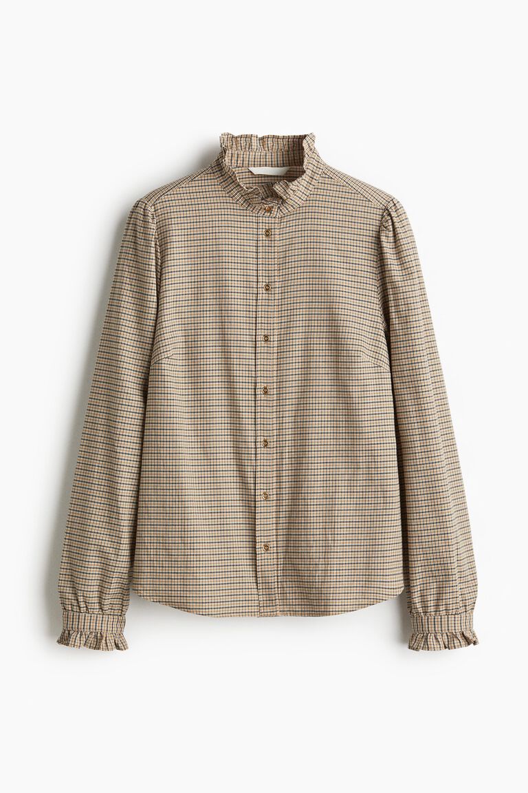 Frilled-collar blouse