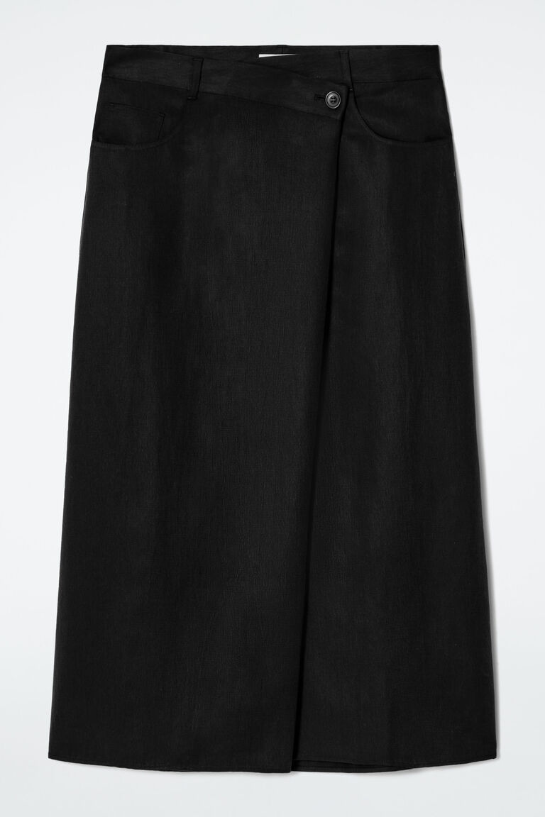 ASYMMETRIC FLUID MIDI SKIRT