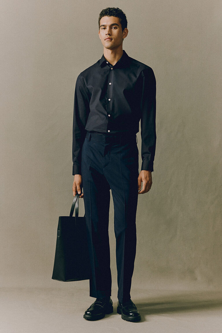 Easy Iron Stripe Cotton Shirt