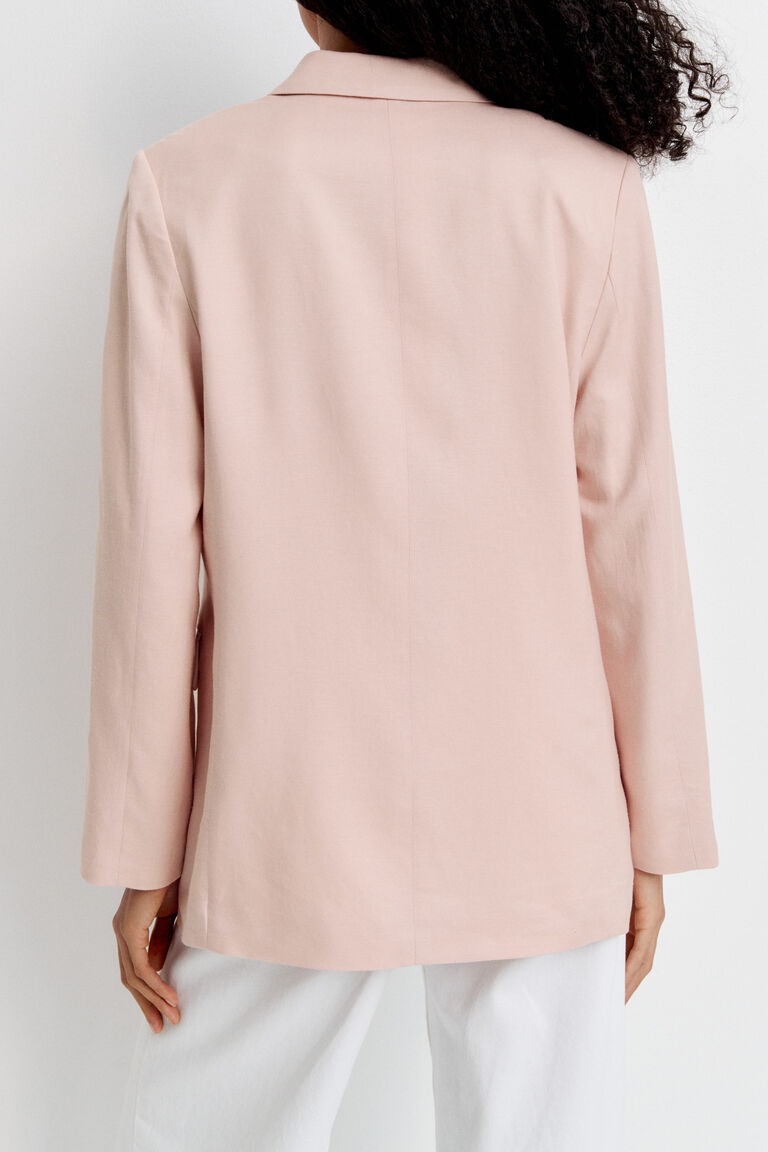 CO' COUTURE Leena Linen Fit Blazer Bone