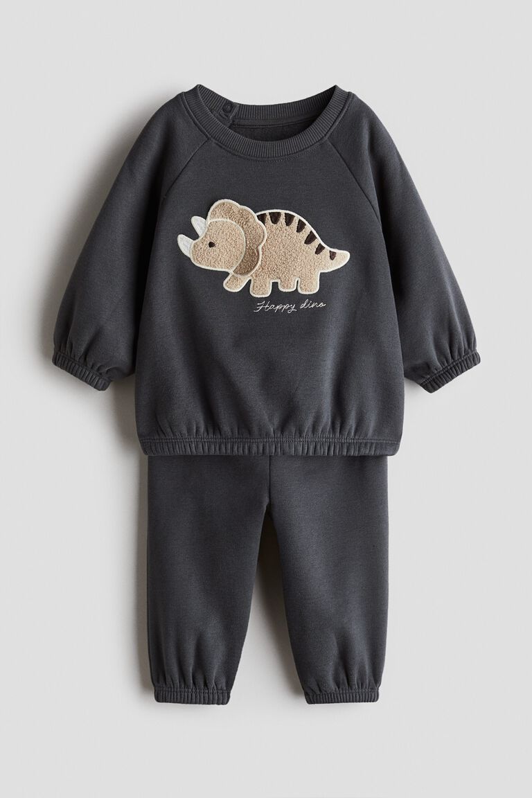 2-piece teddy-detail sweatshirt set