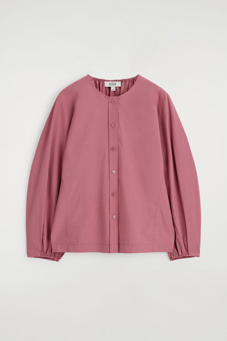 GATHERED PIMA COTTON BLOUSE