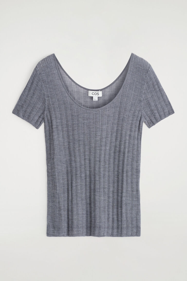 เสื้อยืดซิลค์ผ้าถักริบแบบมีลาย