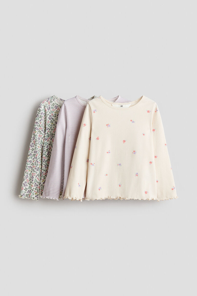 3-pack ribbed jersey tops